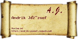 Andrik József névjegykártya